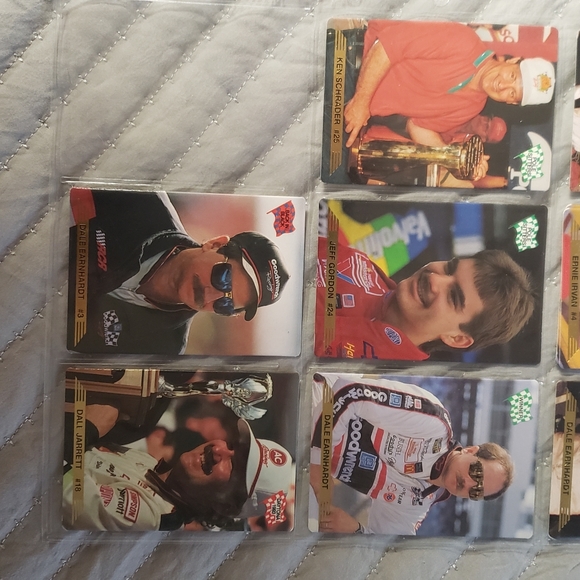Collectable Nascar cards in protective plastic
